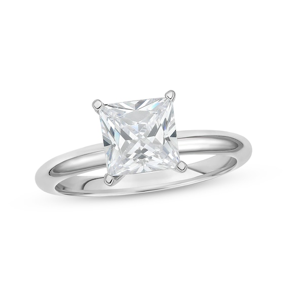 Now + Forever Lab-Grown Diamonds Princess-Cut Solitaire Engagement Ring 1-1/2 ct tw 14K White Gold (F/SI2)
