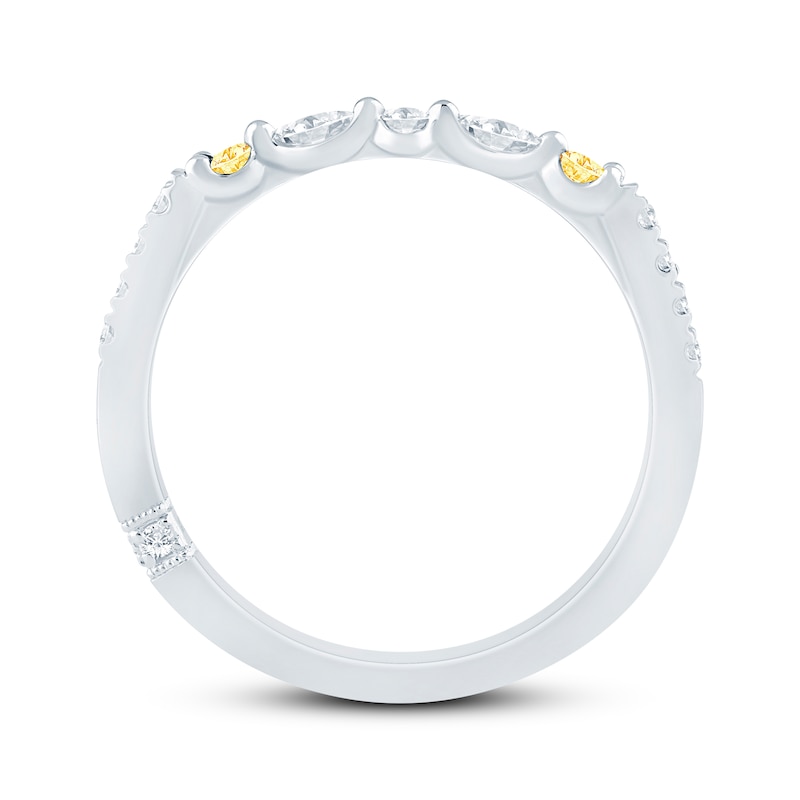 Main Image 3 of Monique Lhuillier Bliss Yellow & White Lab-Grown Diamond Anniversary Ring 1/4 ct tw 18K White Gold