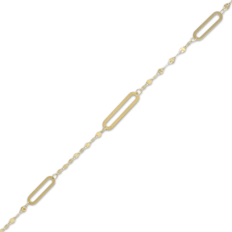 Main Image 2 of 4mm Paperclip Station Mirror Chain Necklace Hollow 10K Yellow Gold 18"