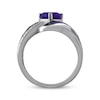 Thumbnail Image 3 of Heart-Shaped Amethyst & Diamond Accent Ring Sterling Silver