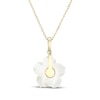 Thumbnail Image 3 of Mother-of-Pearl & 1/8 ct tw Diamond Flower Necklace 10K Yellow Gold 18"