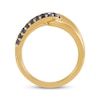 Thumbnail Image 2 of STUDIO BY KAY Blue Lab-Created Sapphire Link Ring 24K Yellow Gold Vermeil Sterling Silver