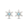 Thumbnail Image 2 of Swiss Blue Topaz & White Lab-Created Sapphire Snowflake Stud Earrings Sterling Silver