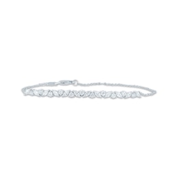 Monique Lhuillier Bliss Marquise-Cut & Round-Cut Lab-Grown Diamond Bracelet 3/4 ct tw Platinum-Plated Sterling Silver 7"