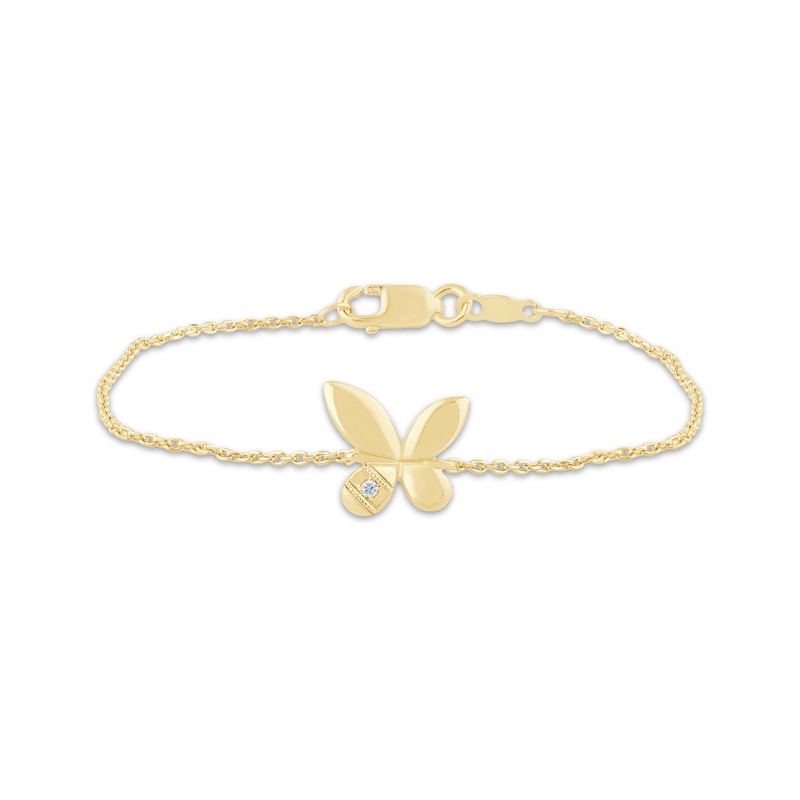Main Image 1 of Monique Lhuillier Bliss Lab-Grown Diamond Accent Butterfly Bracelet 24K Yellow Gold Vermeil Sterling Silver 6.75"