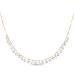 KAY Lab-Grown Diamonds Dangle Necklace 2 ct tw 10K Yellow Gold 18"