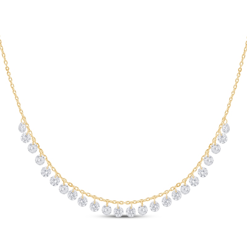 Main Image 1 of KAY Lab-Grown Diamonds Dangle Necklace 2 ct tw 10K Yellow Gold 18"