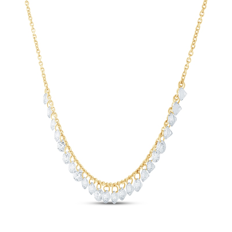 Main Image 2 of KAY Lab-Grown Diamonds Dangle Necklace 2 ct tw 10K Yellow Gold 18"