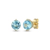 Thumbnail Image 1 of STUDIO BY KAY Swiss Blue Topaz Solitaire Stud Earrings 24K Yellow Gold Vermeil Sterling Silver