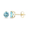 Thumbnail Image 3 of STUDIO BY KAY Swiss Blue Topaz Solitaire Stud Earrings 24K Yellow Gold Vermeil Sterling Silver