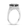 Thumbnail Image 2 of Cushion-Cut Black Onyx & White Lab-Created Sapphire Ring Sterling Silver