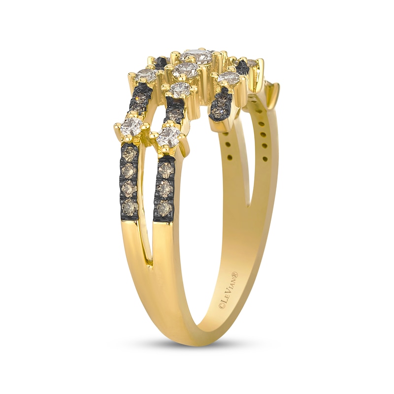 Main Image 2 of Le Vian Desert Diamonds Three-Row Bypass Ring 5/8 ct tw 14K Honey Gold