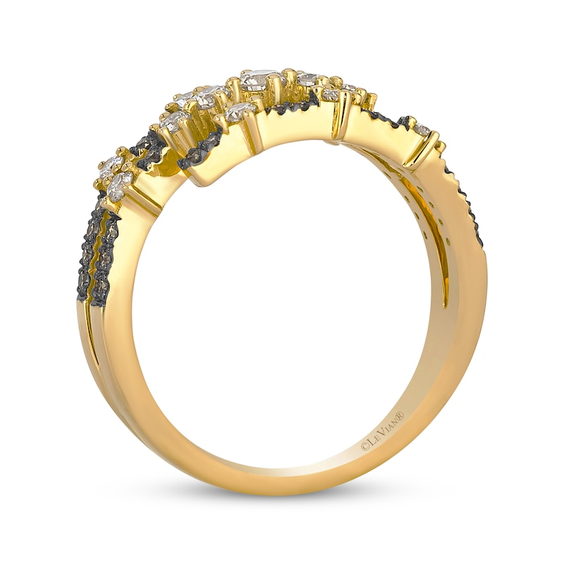 Main Image 3 of Le Vian Desert Diamonds Three-Row Bypass Ring 5/8 ct tw 14K Honey Gold