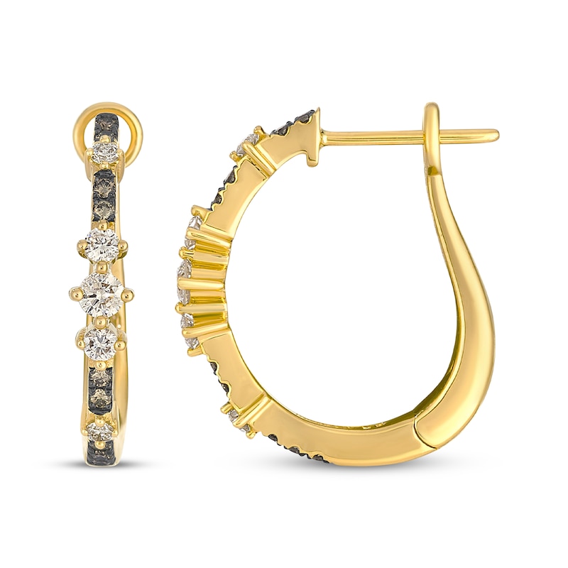 Main Image 3 of Le Vian Desert Diamonds Hoop Earrings 1/2 ct tw 14K Honey Gold