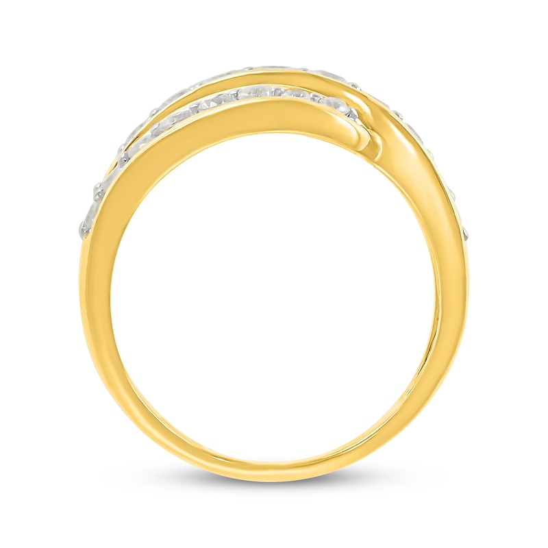 Main Image 3 of KAY Lab-Grown Diamonds Three-Row Wave Fashion Ring 1 ct tw 10K Yellow Gold