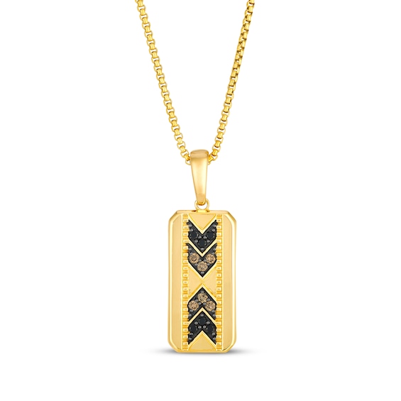 Le Vian Men's Diamond Chevron Tag Necklace 1/4 ct tw 14K Honey Gold 22"
