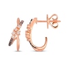 Thumbnail Image 3 of Le Vian Desert Diamonds Crossover J-Hoop Earrings 1/5 ct tw 14K Strawberry Gold