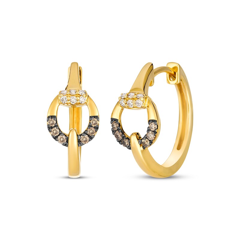 Main Image 1 of Le Vian Diamond Hoop Earrings 1/6 ct tw 14K Honey Gold