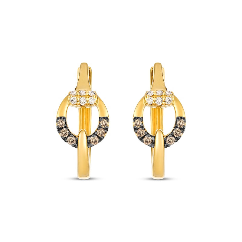 Main Image 2 of Le Vian Diamond Hoop Earrings 1/6 ct tw 14K Honey Gold