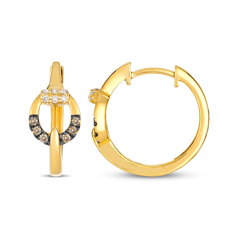 Main Image 3 of Le Vian Diamond Hoop Earrings 1/6 ct tw 14K Honey Gold