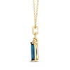 Thumbnail Image 2 of Le Vian Cushion-Cut Blue Topaz Drop Necklace 1/15 ct tw Diamonds 14K Honey Gold 19"