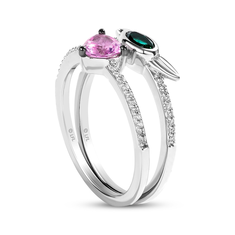 Main Image 2 of Star Wars Grogu Lab-Created Gemstone & Diamond Ring Set 1/10 ct tw Sterling Silver