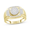 Thumbnail Image 1 of Men's Multi-Diamond Cushion Frame Ring 1/2 ct tw 10K Yellow Gold