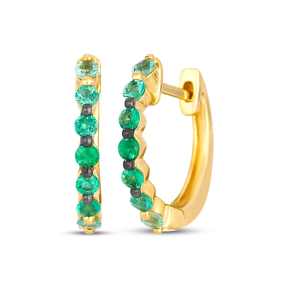 Le Vian Emerald Ombré Hoop Earrings 14K Honey Gold