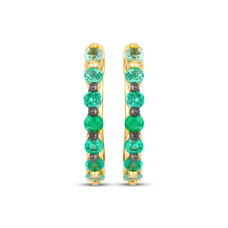 Main Image 2 of Le Vian Emerald Ombré Hoop Earrings 14K Honey Gold