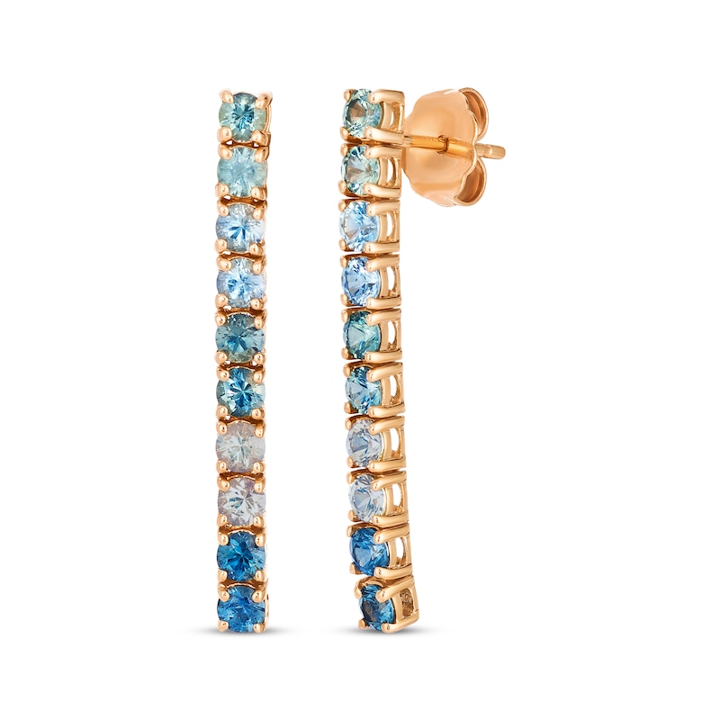 Main Image 1 of Le Vian Montana Sapphire Ombré Drop Earrings 14K Strawberry Gold