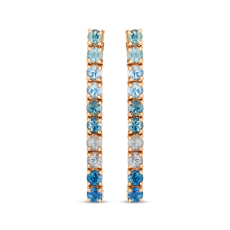 Main Image 2 of Le Vian Montana Sapphire Ombré Drop Earrings 14K Strawberry Gold