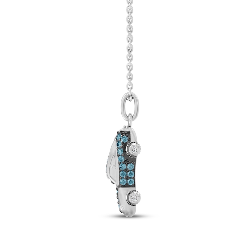 Main Image 2 of Disney Treasures Cars "Sally Carrera" Swiss Blue Topaz & Diamond Accent Necklace Sterling Silver 19"