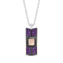 Disney Treasures Cars "Ramone" Amethyst & Diamond Accent Necklace Sterling Silver & 10K Two-Tone Gold 19"