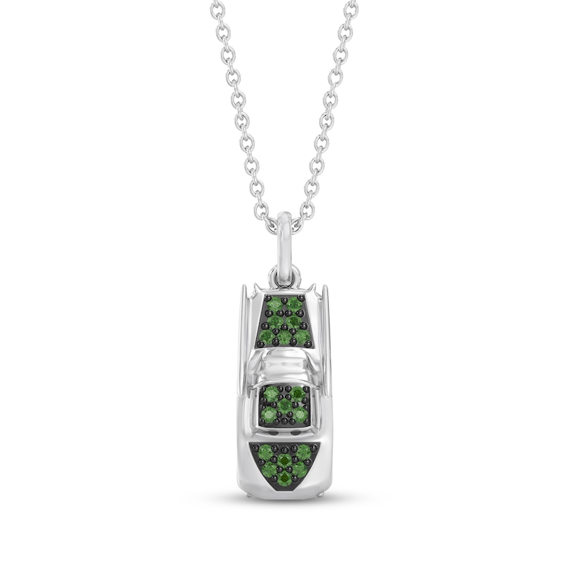 Main Image 1 of Disney Treasures Cars "Chick Hicks" Green Tourmaline & Diamond Necklace 1/15 ct tw Sterling Silver 19"