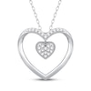 Thumbnail Image 1 of KAY Lab-Grown Diamonds Double Heart Necklace 1/10 ct tw Sterling Silver 18"