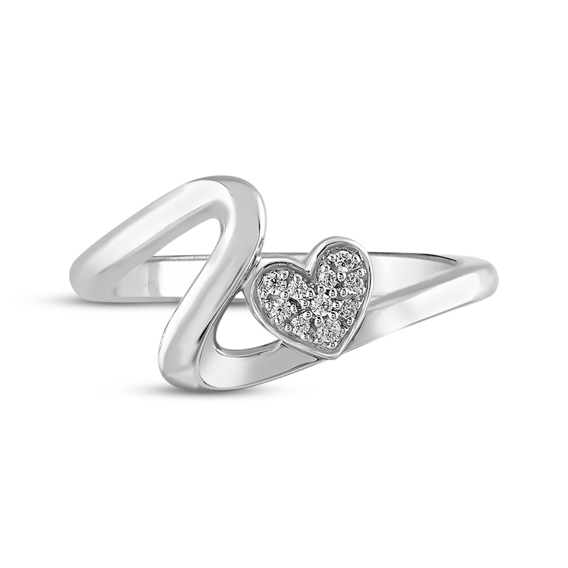 Main Image 3 of KAY Lab-Grown Diamonds Heart Wave Ring 1/20 ct tw Sterling Silver