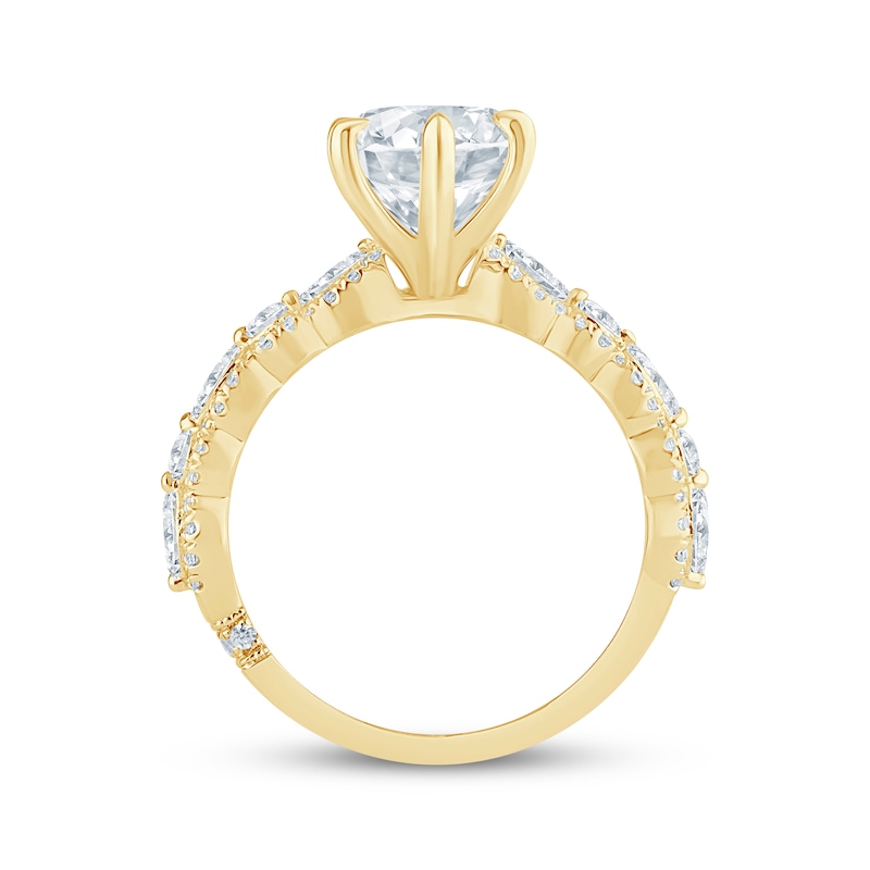 Main Image 3 of Monique Lhuillier Bliss Marquise-Cut Lab-Grown Diamond Engagement Ring 4-5/8 ct tw 18K Yellow Gold