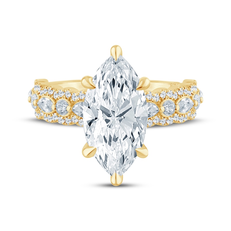 Main Image 4 of Monique Lhuillier Bliss Marquise-Cut Lab-Grown Diamond Engagement Ring 4-5/8 ct tw 18K Yellow Gold