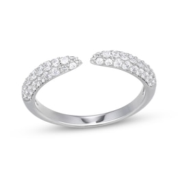White Lab-Created Sapphire Deconstructed Ring Sterling Silver