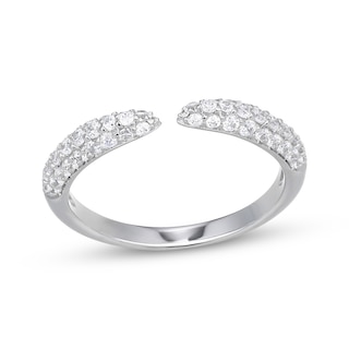 White Lab-Created Sapphire Deconstructed Ring Sterling Silver