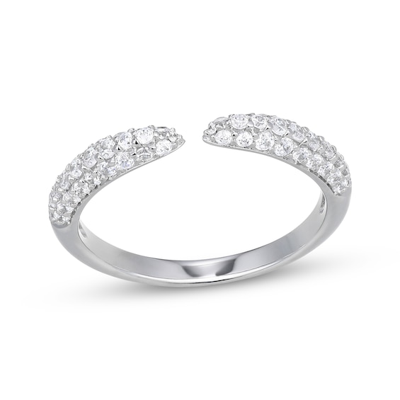 White Lab-Created Sapphire Deconstructed Ring Sterling Silver