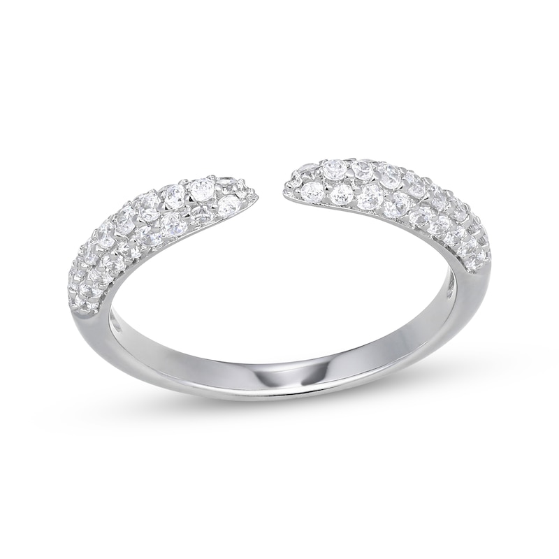 Main Image 1 of White Lab-Created Sapphire Deconstructed Ring Sterling Silver