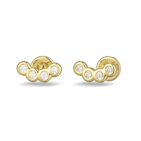 Rocksbox The Daphne Lab-Grown Diamond Stud Flat Back Earrings 1/15 ct tw 24K Yellow Gold Vermeil Sterling Silver