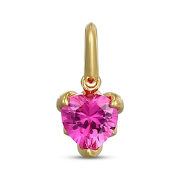 STUDIO BY KAY Heart-Shaped Pink Lab-Created Sapphire Charm 24K Yellow Gold Vermeil Sterling Silver