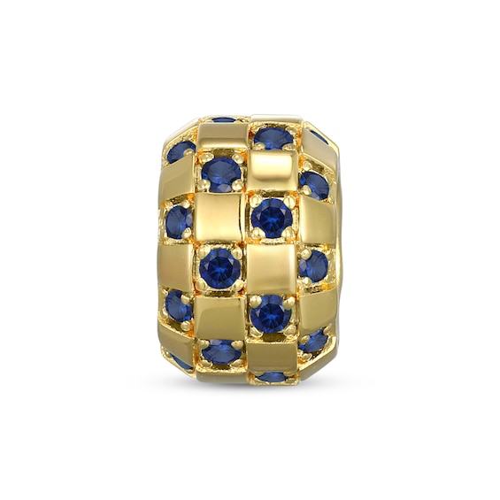 STUDIO BY KAY Blue Lab-Created Sapphire Rondelle Charm 24K Yellow Gold Vermeil Sterling Silver