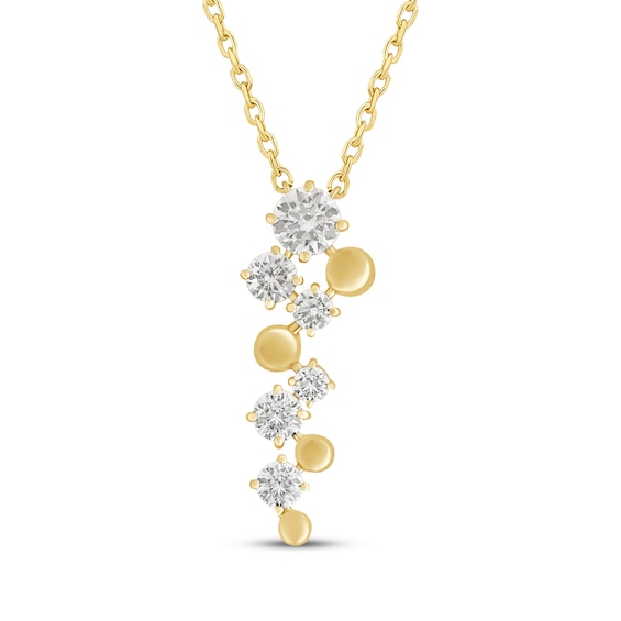JOUJE Collection Lab-Grown Diamond & Disc Scatter Necklace 1 ct tw 10K Yellow Gold 18"
