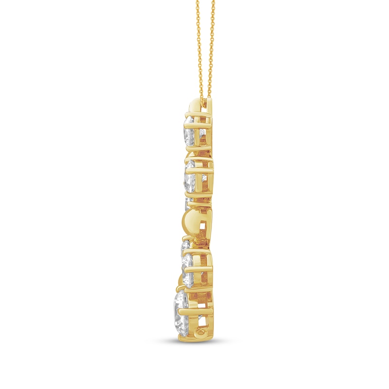 Main Image 2 of JOUJE Collection Lab-Grown Diamond & Disc Scatter Necklace 1 ct tw 10K Yellow Gold 18"
