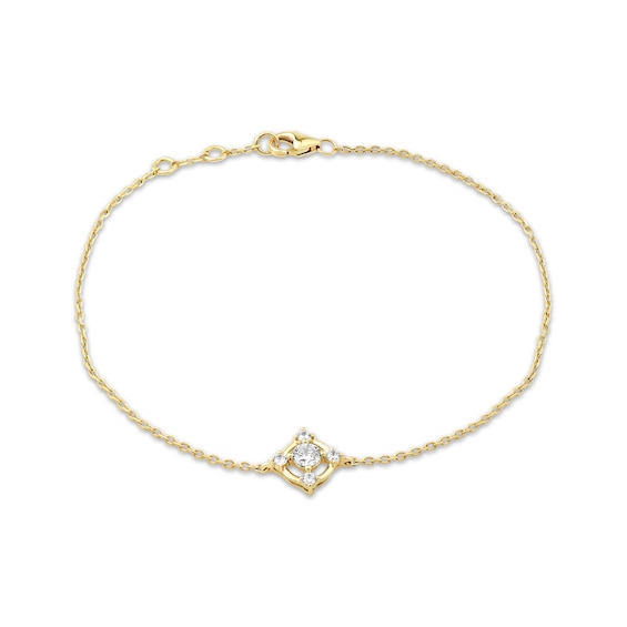 KAY Lab-Grown Diamonds Circle Frame Bracelet 1/4 ct tw 10K Yellow Gold 7.5"
