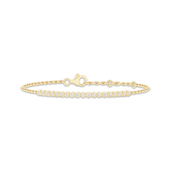 KAY Lab-Grown Diamonds Line & Chain Bracelet 1/4 ct tw 10K Yellow Gold 7"