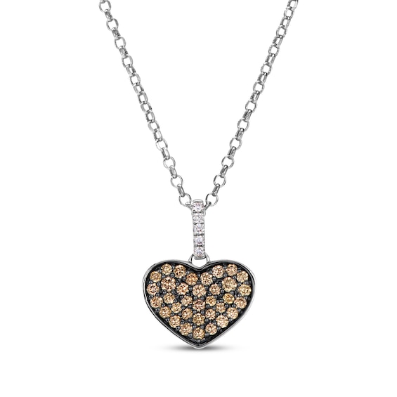 Le Vian Diamond Heart Necklace 3/8 ct tw 14K Vanilla Gold 19"